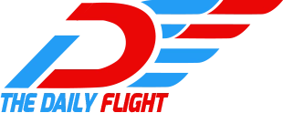 شعار موقع The Daily Flight الأبيض - لخدمات حجز تذاكر الطيران والفنادق وتأجير السيارات